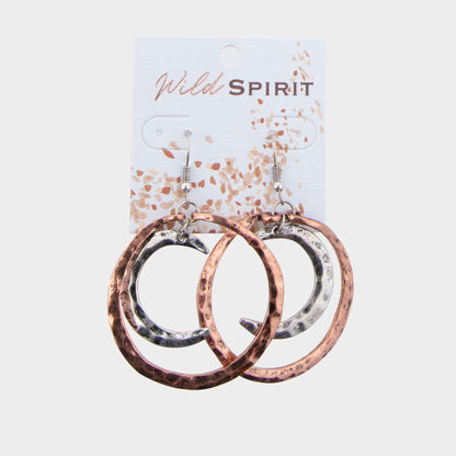 Wild Spirit Half Moon Hammered Earrings