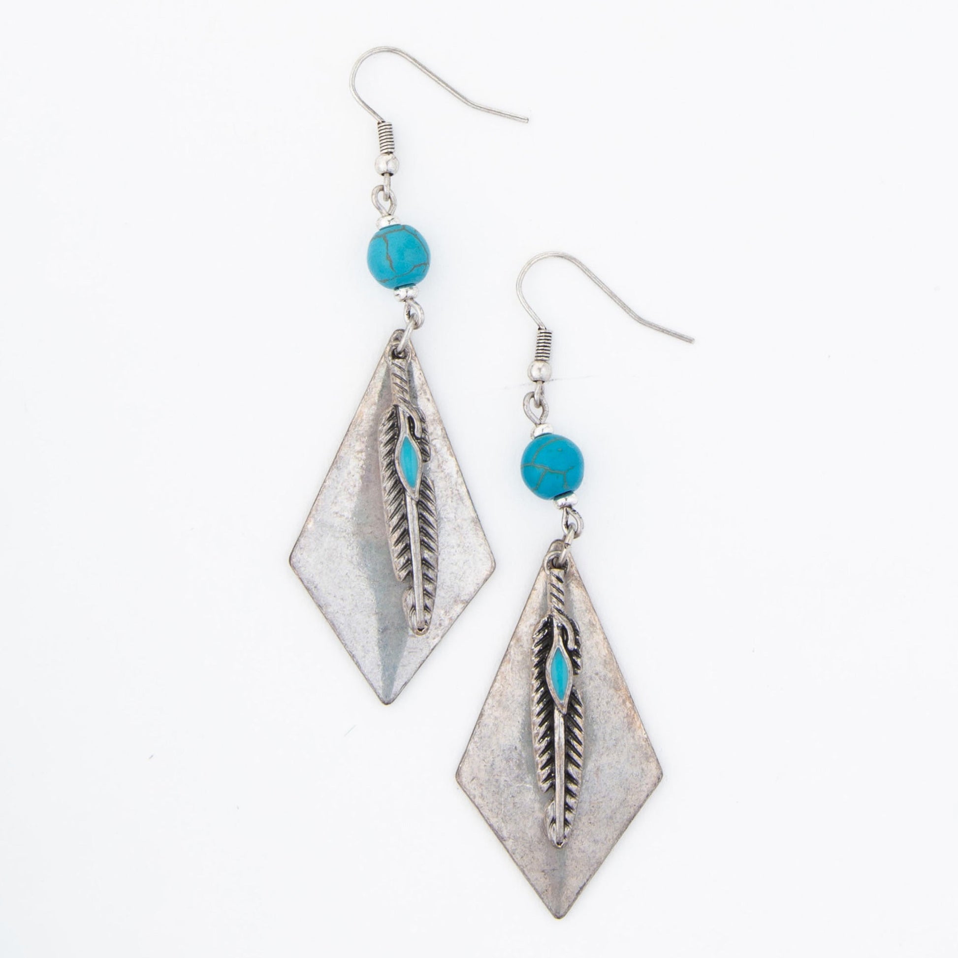 Wild Spirit Turquoise Feather Earrings