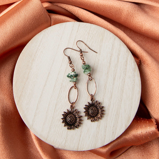 Wild Spirit Sunflower Linked Earrings