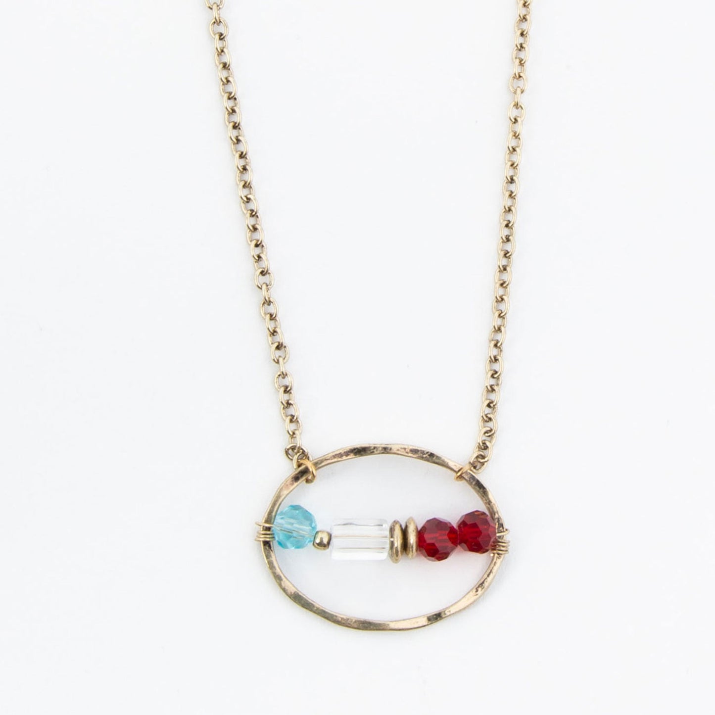 Lindley Oval Ring Stone Pendant Necklace