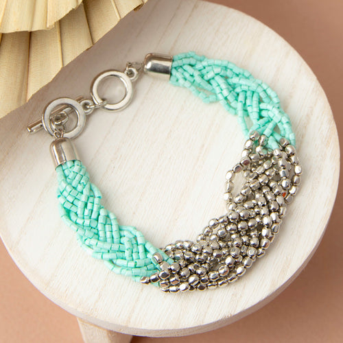 Camila Braided Seed Bead Toggle Bracelet