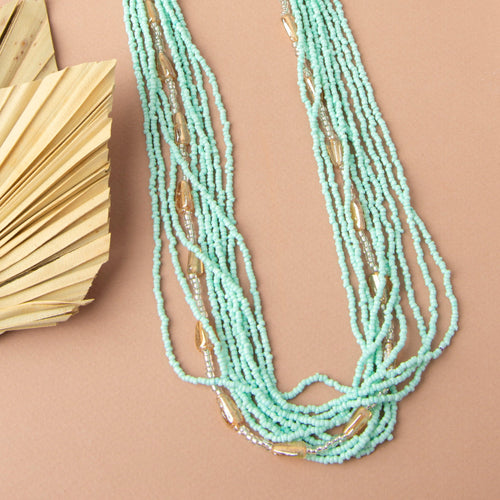 Luz Multi Row Braided Seed Bead Necklace