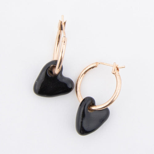 Kieryn Heart Charm Hoop Earrings