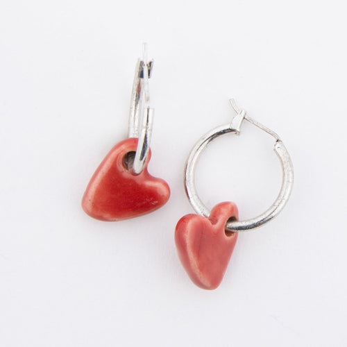 Kieryn Heart Charm Hoop Earrings