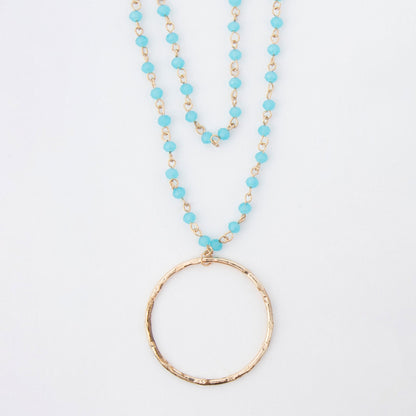 Malia Beaded Ring Pendant Necklace