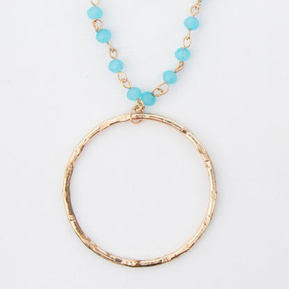 Malia Beaded Ring Pendant Necklace