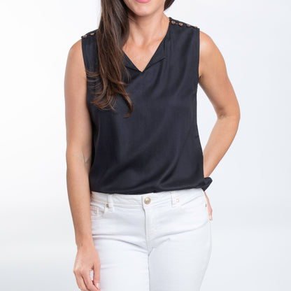 Casey Sleeveless V-Neck Blouse