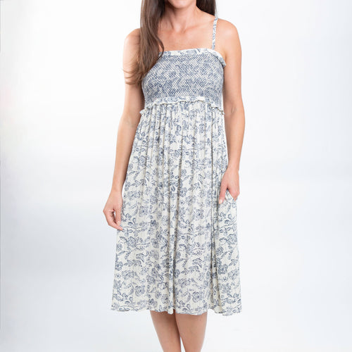 Sarai Smocked Midi Dress