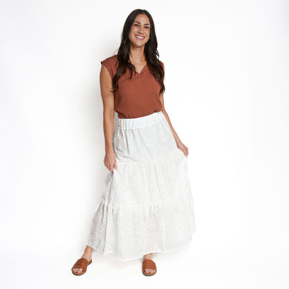 Solange Eyelet Maxi Skirt