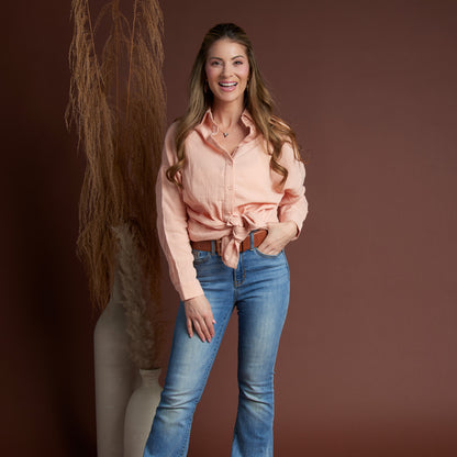 Aaliyah Gauze Button Up Top