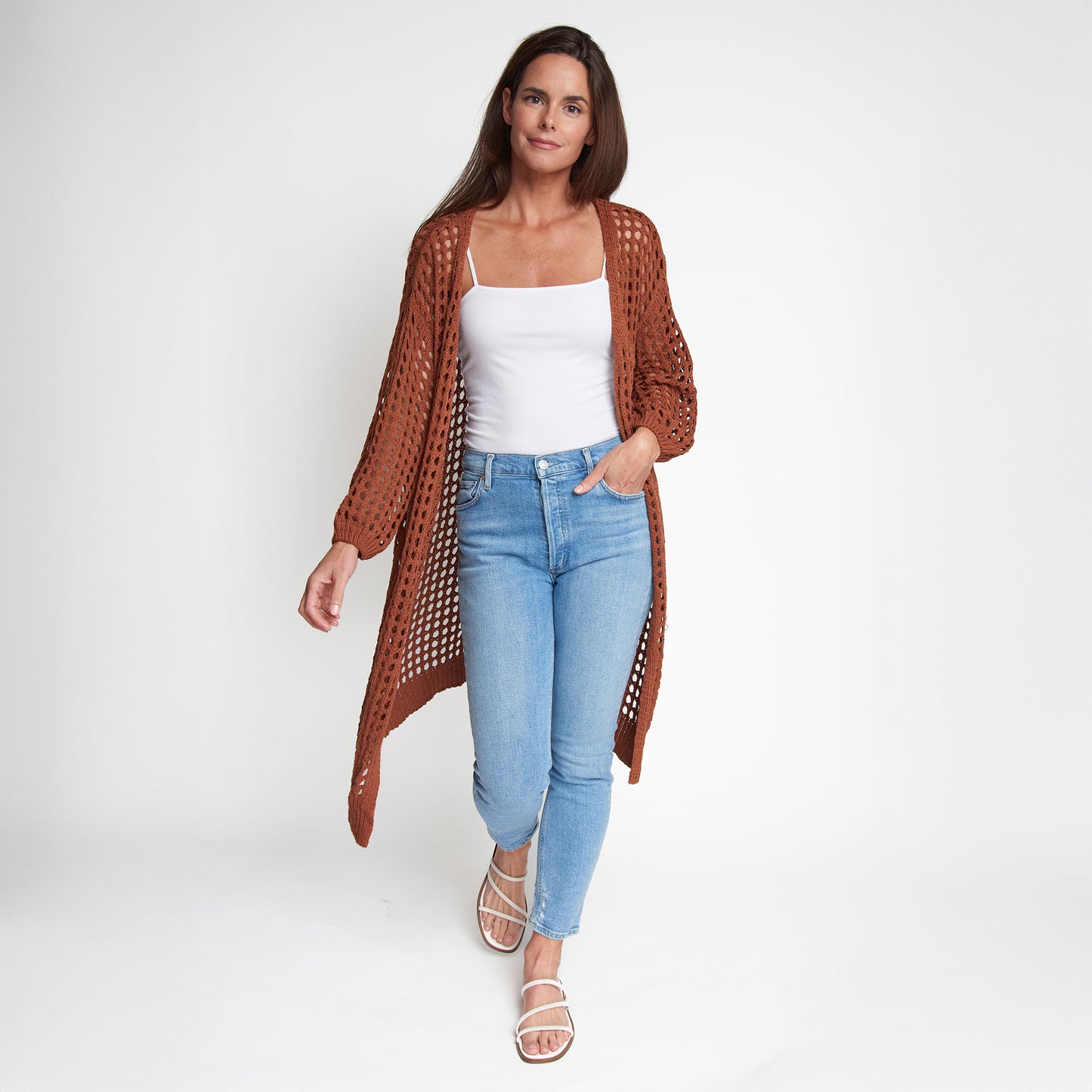 Enya Long Crochet Cardigan