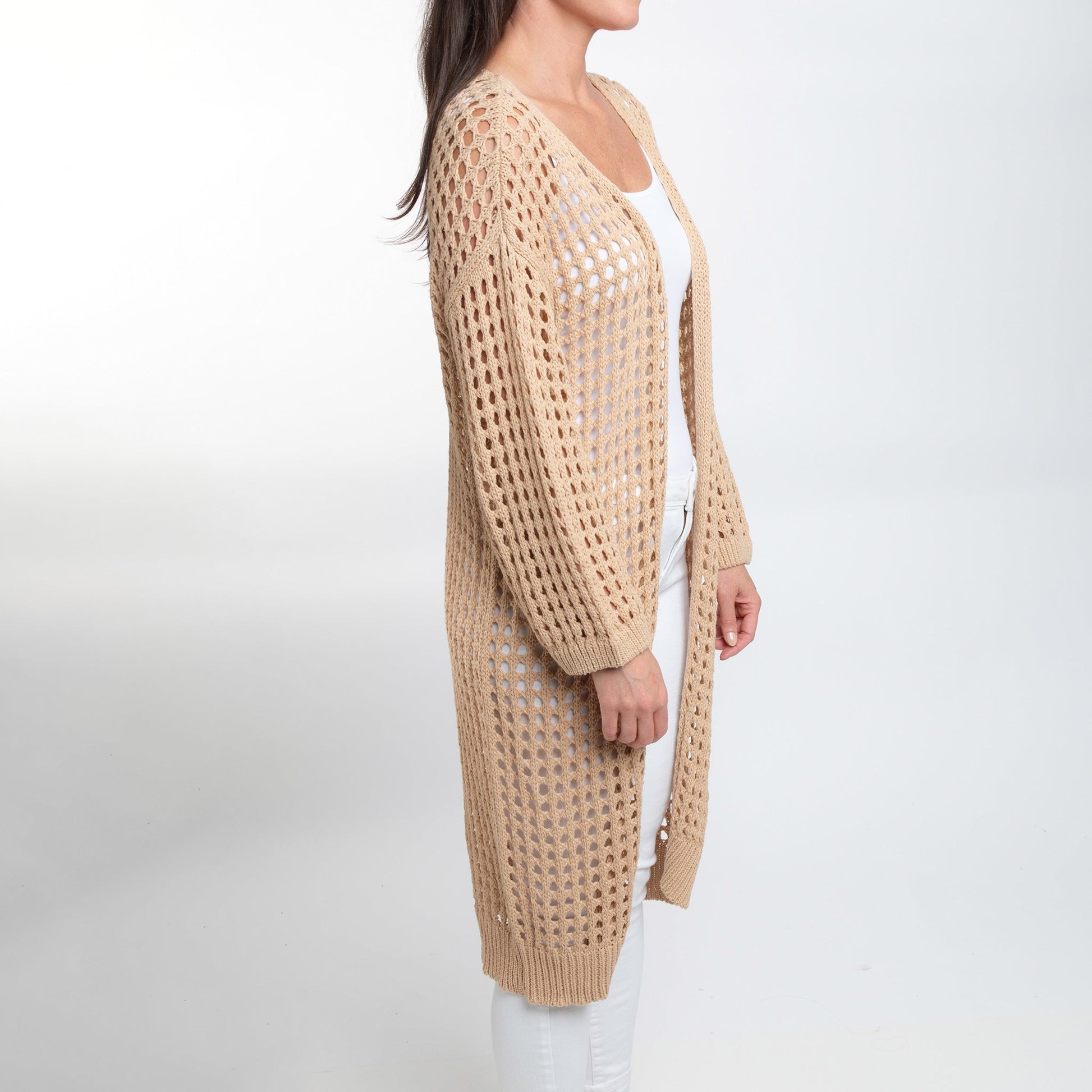 Enya Long Crochet Cardigan