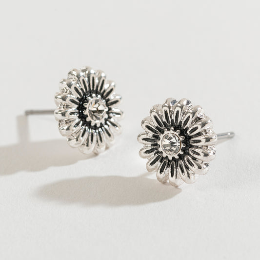 Antique Silver Flower Ear Sense Earrings