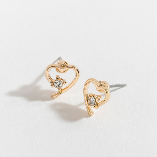 Gold Hrt/Crys Ear Sense Pe