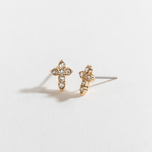 Gld/Cry Stn Cross Ear Sense Pe