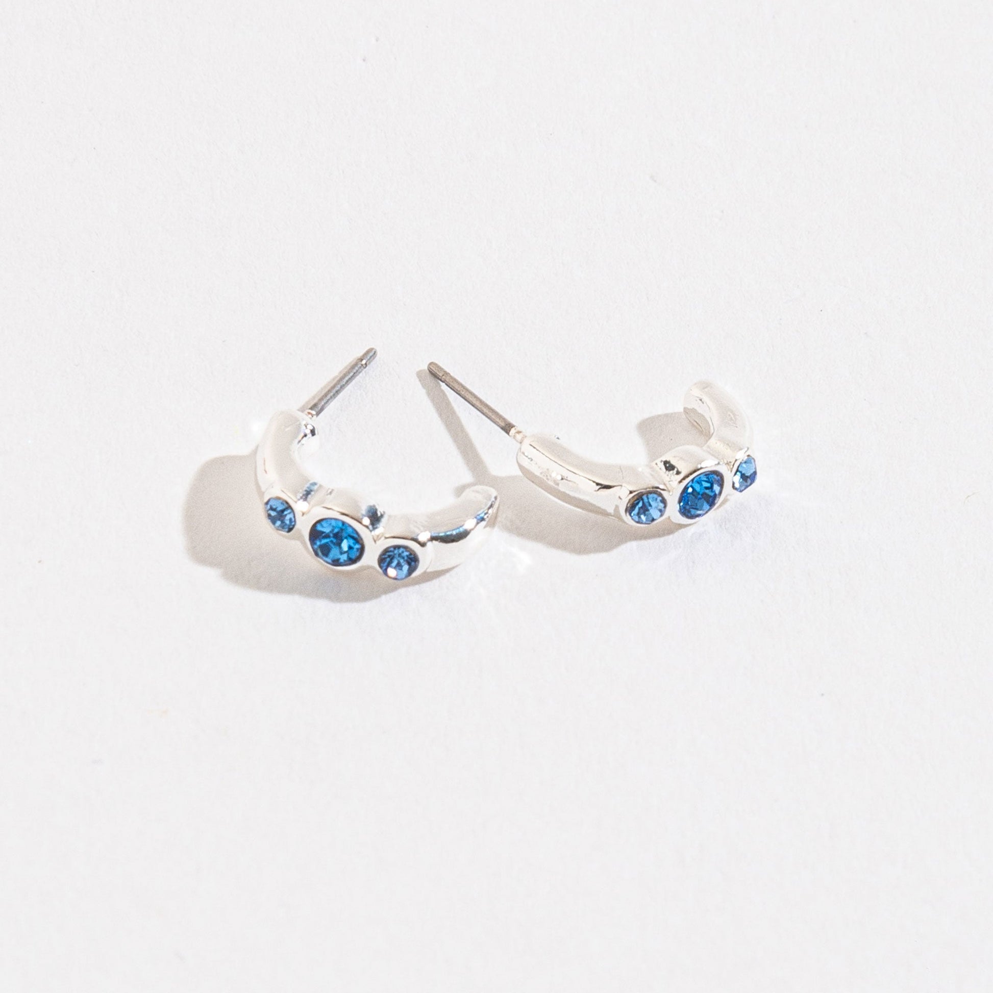 Blue Gem Hoop Earsense Earrings