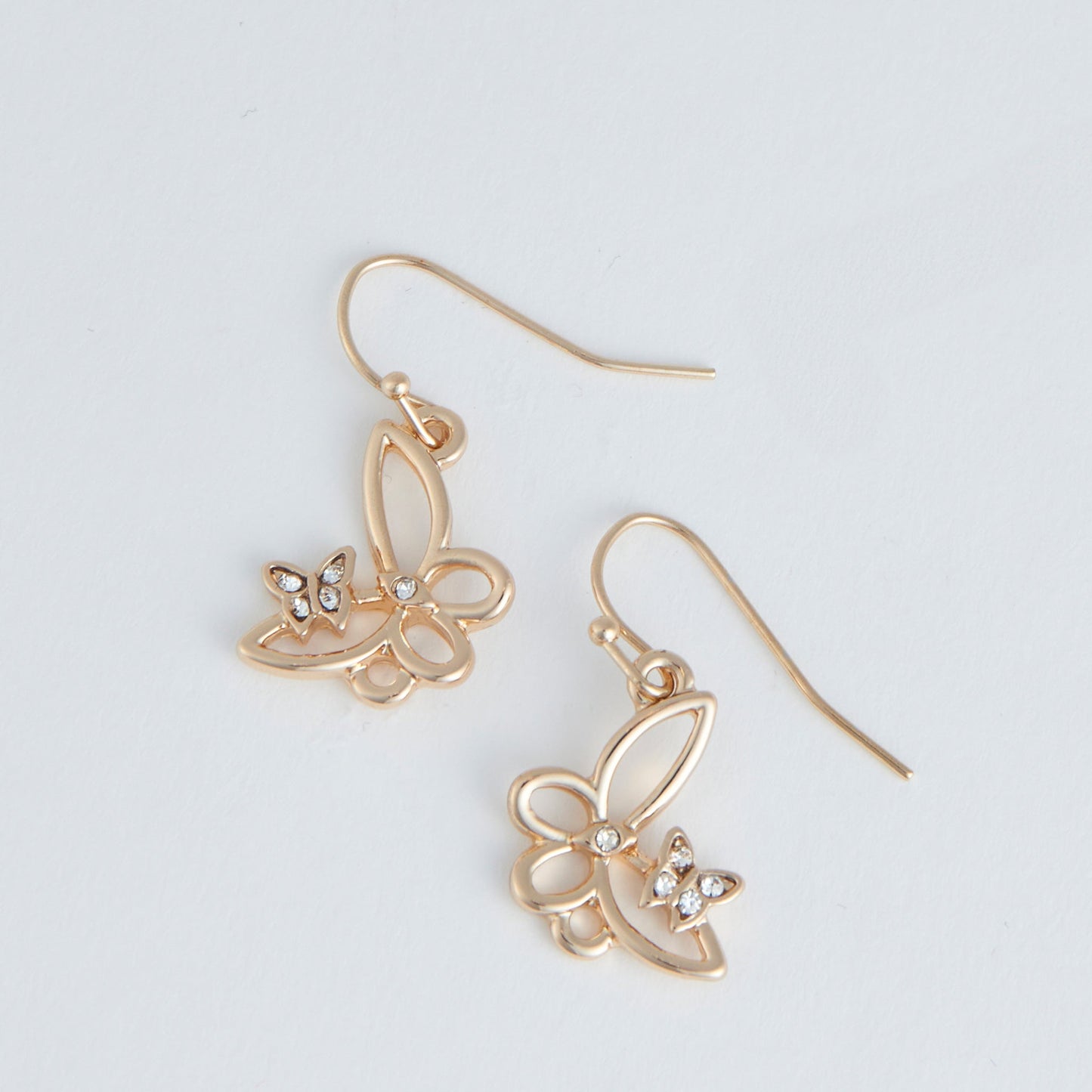 Gold Butterfly Drop Ear Sense Earrings