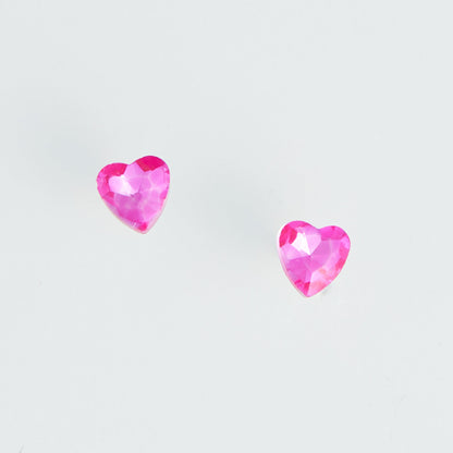 Pink Crystal Heart Ear Sense Earrings