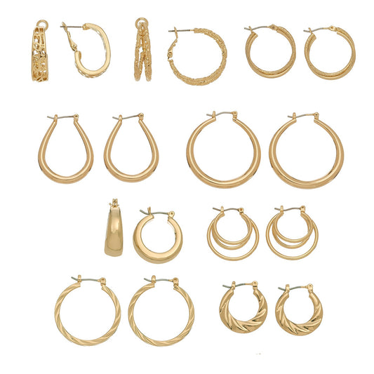 Gold Hoops Pcd Ear