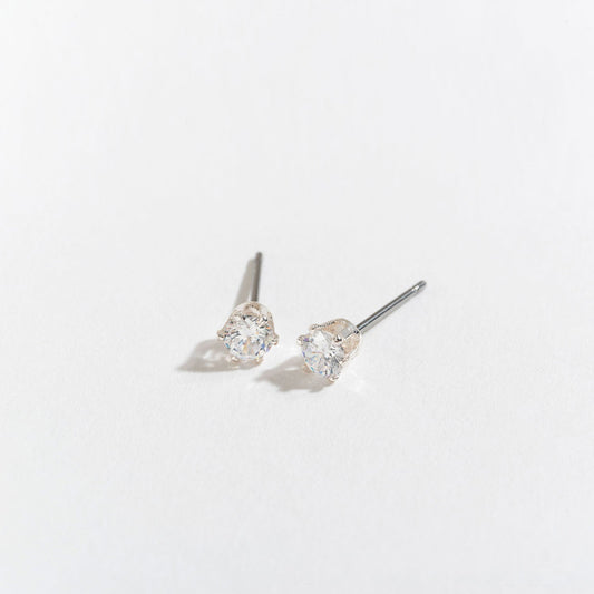 4Mm Silver Cz Ear Sense Pe