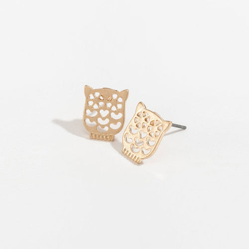 Stud Buds Cutout Owl-Gld