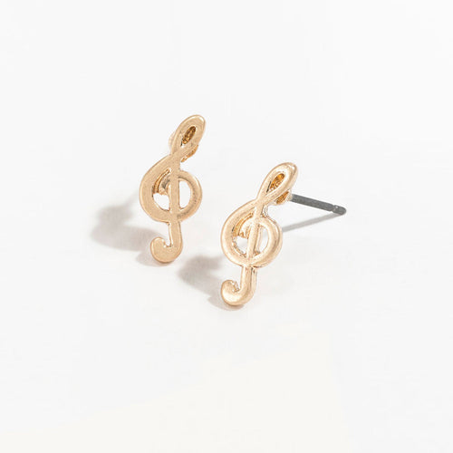 Stud Buds Treble Clef-Gld