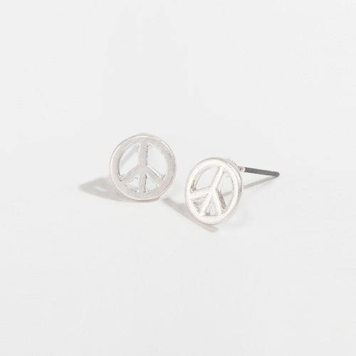 Stud Buds Peace Sign-Sil