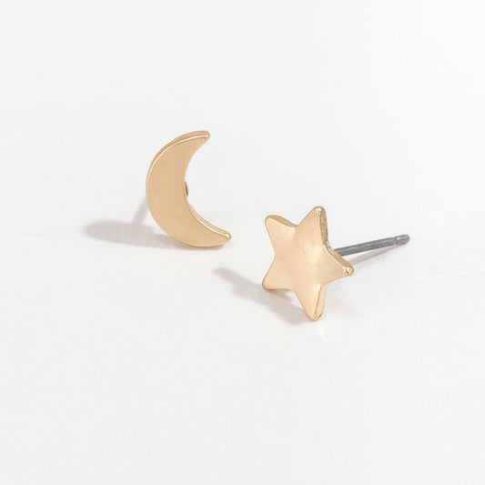 Stud Buds Moon/Star-Gld