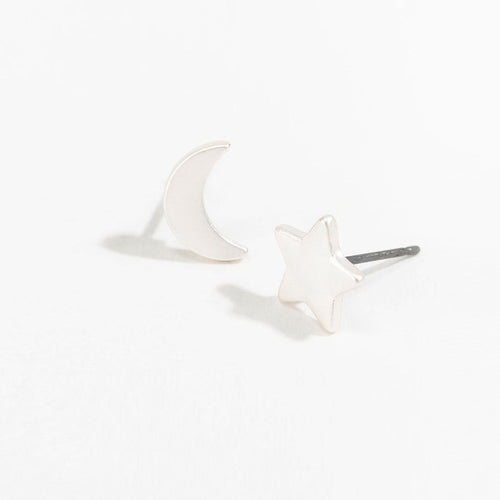 Stud Buds Moon/Star-Sil