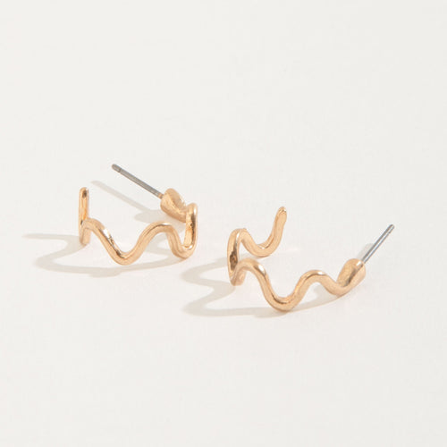 Wiggle Hoop Stud Buds Earrings