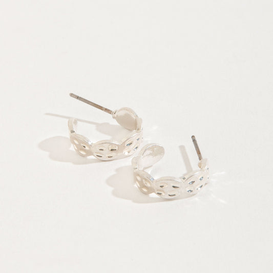 Textured Hoop Stud Buds Earrings