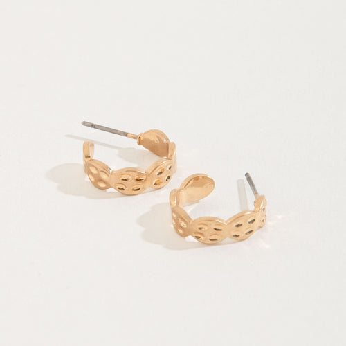 Textured Hoop Stud Buds Earrings