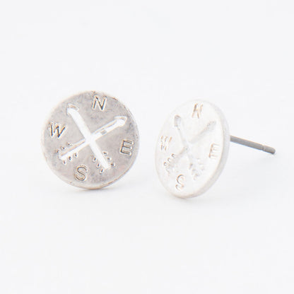 Compass Stud Bud Earrings