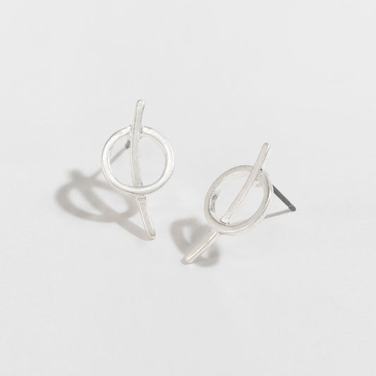 Circle Arch Stud Bud Earrings