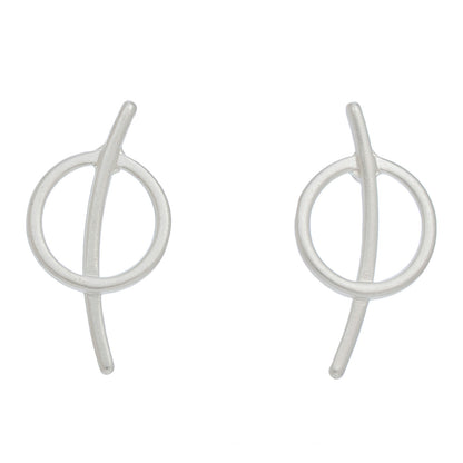Circle Arch Stud Bud Earrings