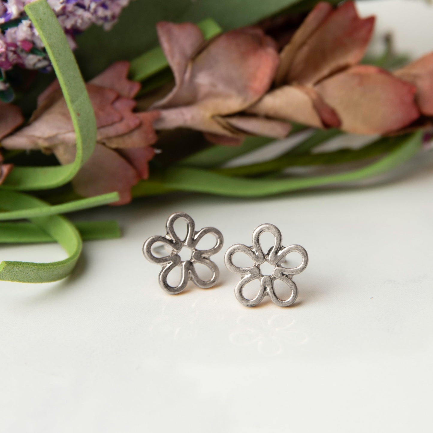 Flower Stud Bud Earrings