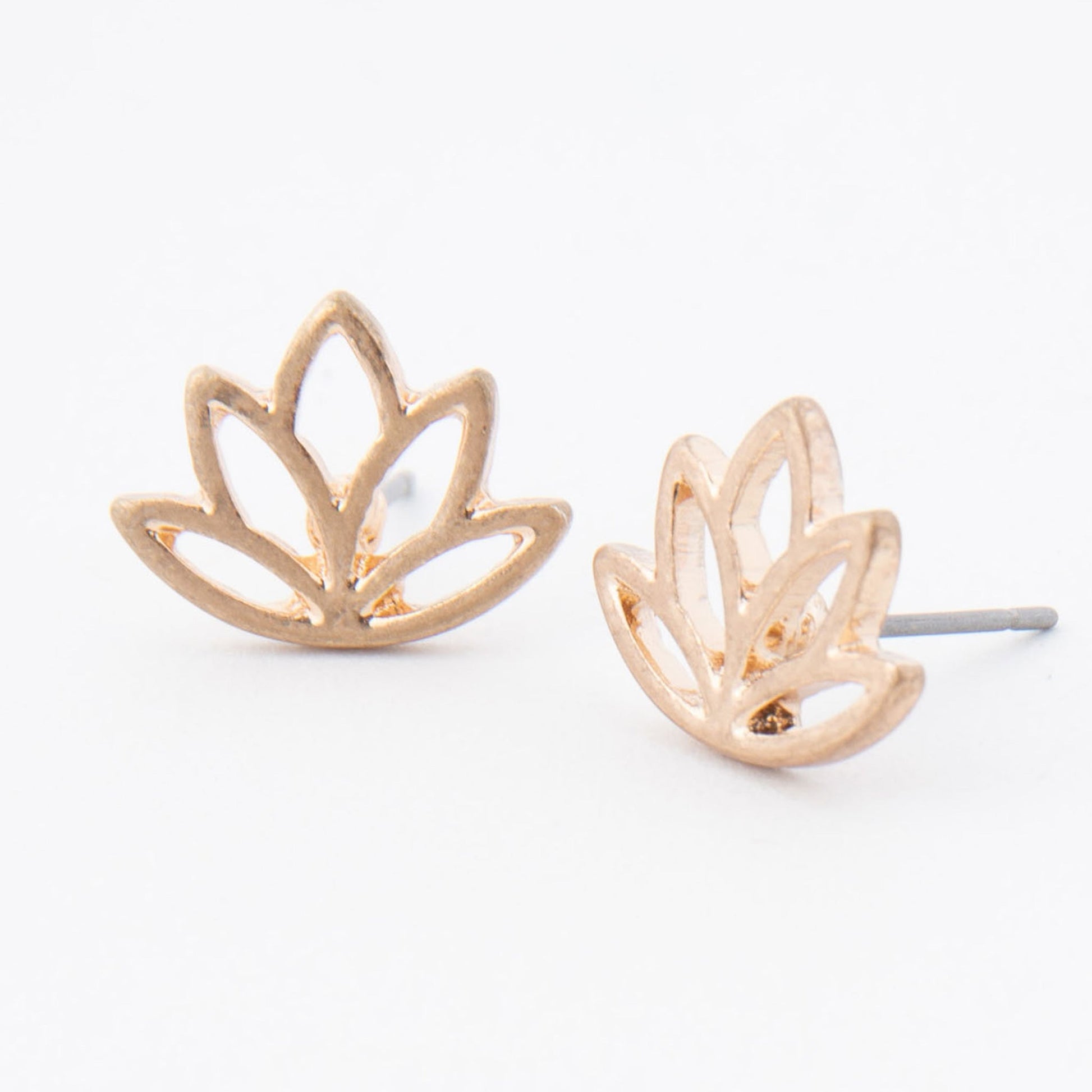 Lotus Flower Stud Bud Earrings