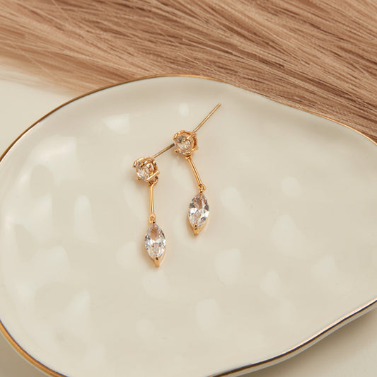 Long Post Cubic Zirconia Dazzler Earrings