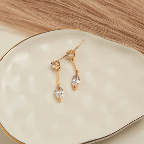 Long Post Cubic Zirconia Dazzler Earrings