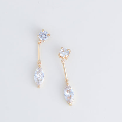 Long Post Cubic Zirconia Dazzler Earrings
