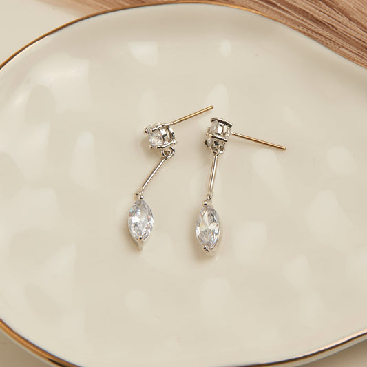 Long Post Cubic Zirconia Dazzler Earrings