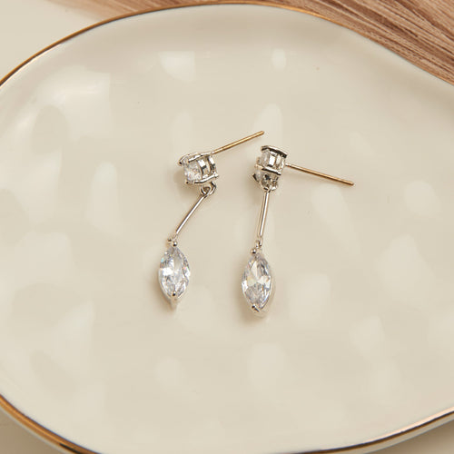 Long Post Cubic Zirconia Dazzler Earrings