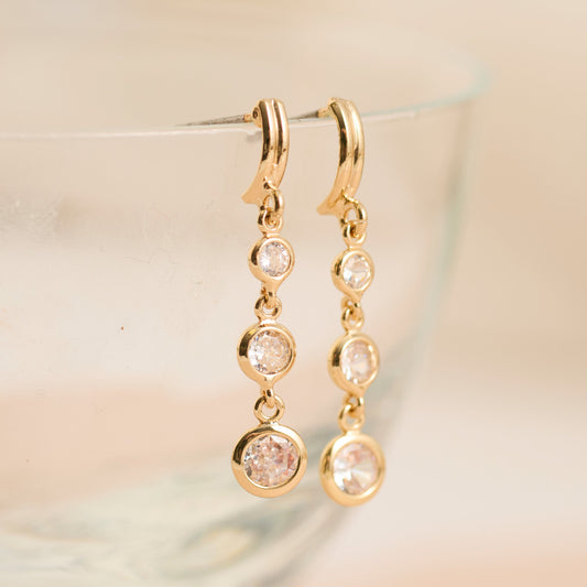 Graduated Cubic Zirconia Drop Dazzler Earrings