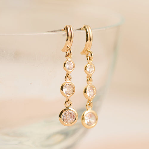 Graduated Cubic Zirconia Drop Dazzler Earrings