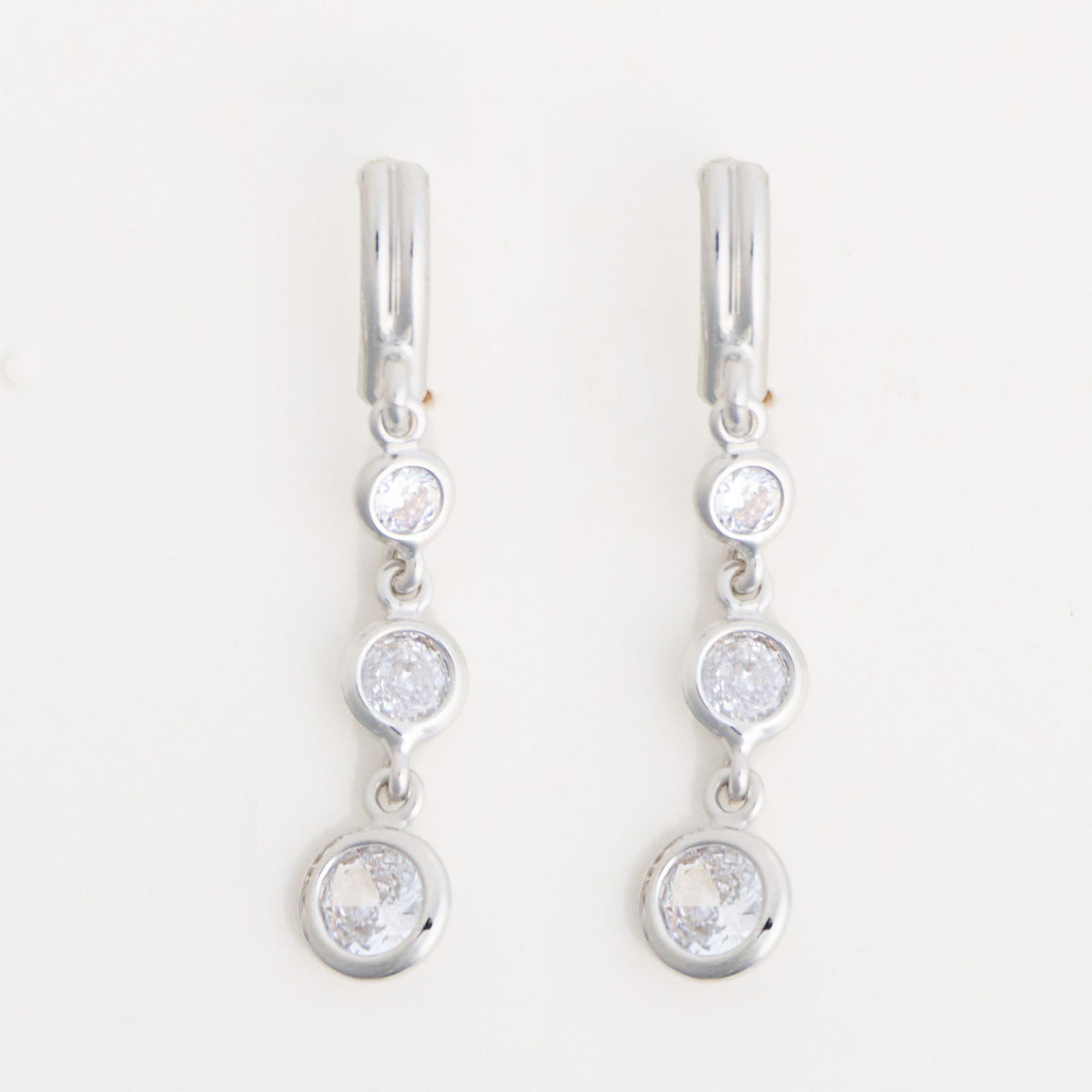 Graduated Cubic Zirconia Drop Dazzler Earrings
