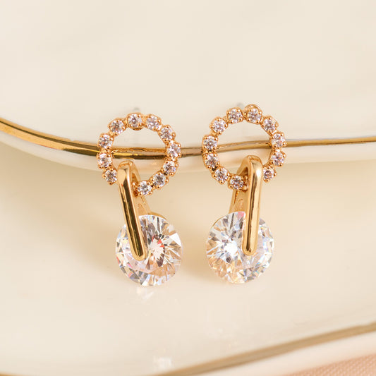 Open Circle Pave Cubic Zirconia Dazzler Earrings