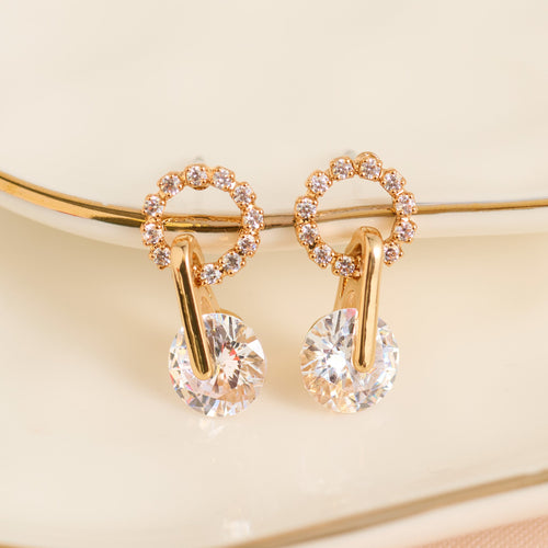 Open Circle Pave Cubic Zirconia Dazzler Earrings