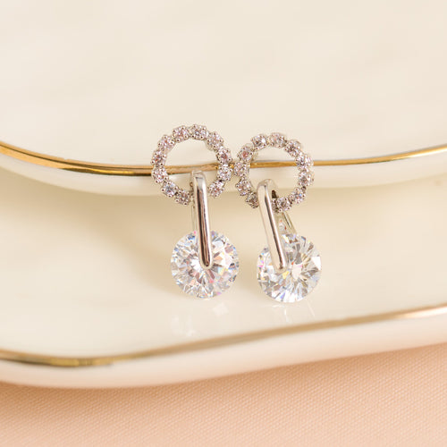 Open Circle Pave Cubic Zirconia Dazzler Earrings