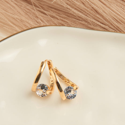 Twisted Cubic Zirconia Dazzler Hoop Earrings