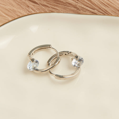 Twisted Cubic Zirconia Dazzler Hoop Earrings